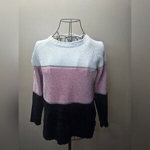 NWOT Girls btween Colorblock Women's Sweater - Pink, White, and Black